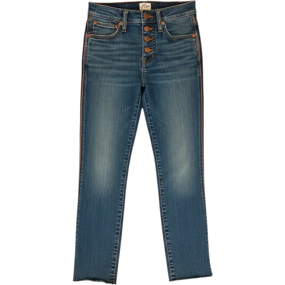 J.CREW Women's Jeans Size 25 9" Vintage Straight Leg Blue Mid-Rise 9' #297C‎